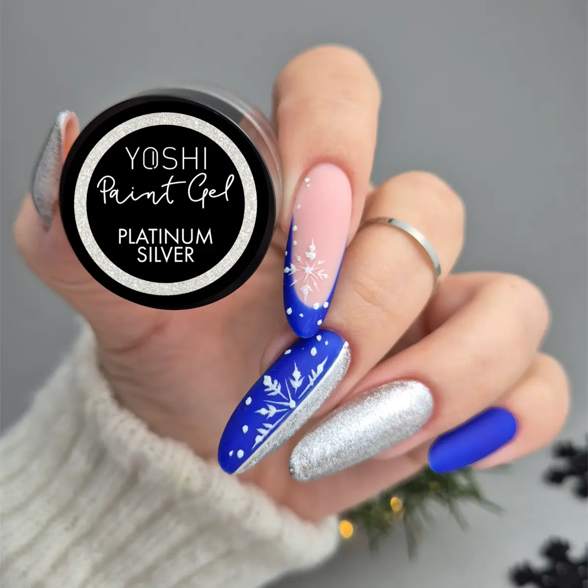 Paint Gel UV LED 5 ml - Platinum Silver Paint Gel UV LED 5 ml - Platinum Silver - obrazek 2